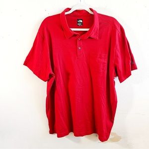 The North Face Polo Red TNF Collared Short Sleeve Polo Shirt Sz XXL EUC